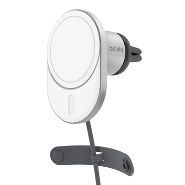 Belkin Magnetic Wireless Car Vent Mount + Car Charger - Qi2 15W - White%