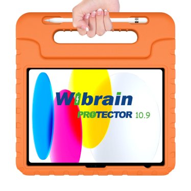 @Wibrain Protector Kids Cover Case (incl Stylus&ScreenCover) - iPad 10.9" (2022) / iPad 11" (2025) - Orange